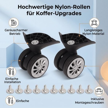 Náhradné kolieska na kufre, 1 pár koliesok na kufor, otočné kolieska na batožinu, náhradné kolieska na kufre