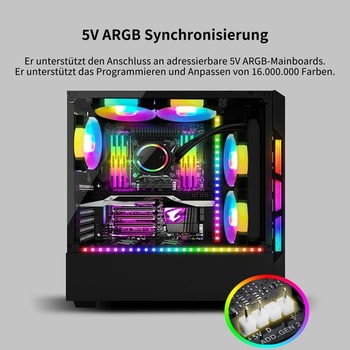 PC RGB LED svetelný pásik, 15,7 palcov prispôsobiteľný LED pásik pre PC skriňu