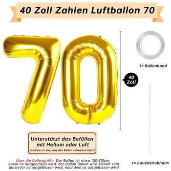 Zlatý balónik GoldRock XXL k 70. narodeninám, 40 palcový balónik k 70. narodeninám pre ženu a mužov,