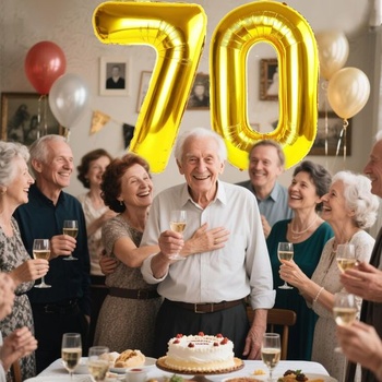 Zlatý balónik GoldRock XXL k 70. narodeninám, 40 palcový balónik k 70. narodeninám pre ženu a mužov,