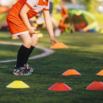 Futbalové kužele, značkovacie kužele, 20dielne značkovacie disky, športové kužele, sada 5farebných