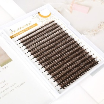 Lunamoon Hnědé shlukové řasy, segmentované řasy, tenké nadýchané shluky řas pro DIY prodloužení