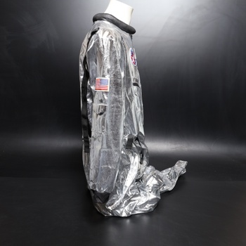 Halloweenský kostým astronauta Spooktacular Creations pro dospělé, pánský, stříbrný skafandr,