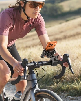 Držák na motocyklový telefon OMOTON BK01, tlumení vibrací, držák na řídítka a zrcátko, černý