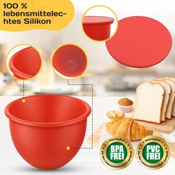 3dílná silikonová vložka s víkem pro kuchyňský robot KitchenAid Tilt-Head, silikonová mísa o objemu