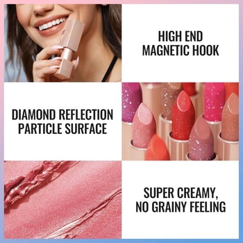 OULAC Moisture Shine Lipstick Pink, třpytivá rtěnka s lesklým finišem, krémová textura, hydratační