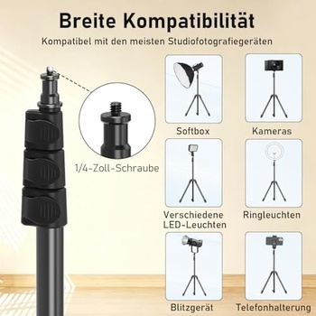 Statív na svetlo Asaiy 45–200 cm, čierny