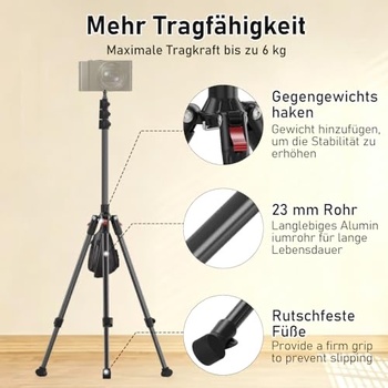 Statív na svetlo Asaiy 45–200 cm, čierny