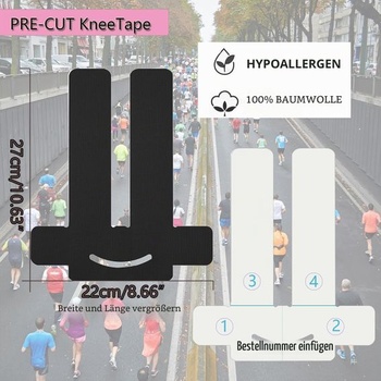 ANAMPION Kineziologické pásky předřezané na kolena, 10 kusů Voděodolné kineziologické pásky pro
