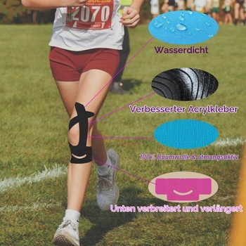 ANAMPION Kineziologické pásky předřezané na kolena, 10 kusů Voděodolné kineziologické pásky pro
