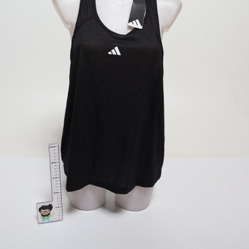 Dámske bavlnené tielko adidas Essentials Linear Slim L, čierne / biele