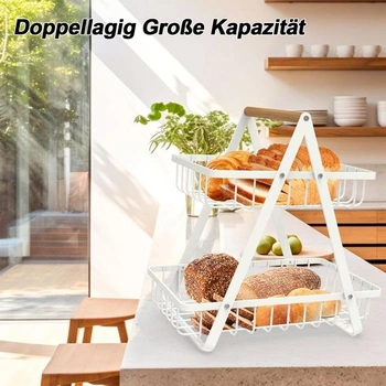 Poschodový stojan na ovocné koše, úložný priestor na ovocie, dvojposchodový stojan na ovocie, odnímateľná