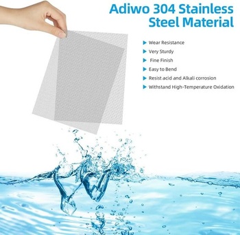 Drátěné pletivo Adiwo, balení 2 kusů 40 x 30 cm, 20 ok, nerezové pletivo 304, proti hmyzu,