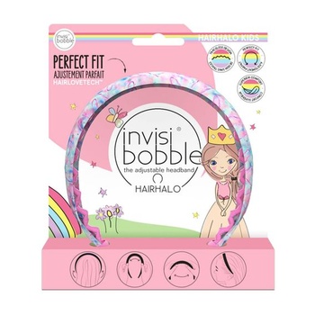 Detská čelenka Invisibobble Hairhalo ružová | 1x Nastaviteľná farebná čelenka pre dievčatá, mäkká,