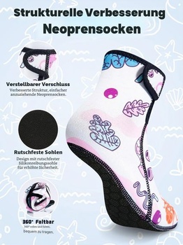 Detské neoprénové ponožky, 3 mm, hrejú, neoprénové ponožky, plavecké ponožky, plážové ponožky pre