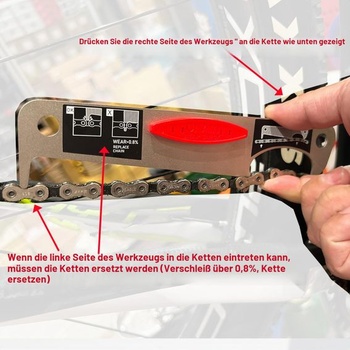 Indikátor opotrebenia reťaze pre 11/12 rýchlostné reťaze SRAM, kompatibilný so všetkými modelmi reťazí