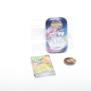 Balíček mini plechoviek PoKéMoN, 50 rôznych kariet, 1 náhodne vybraná extrémne vzácna herná minca