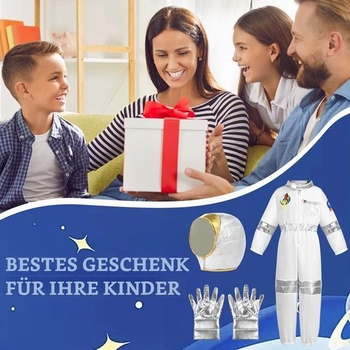 Detský kostým astronauta Aomig, 3dielny unisexový kostým astronauta, biely, veľkosť S
