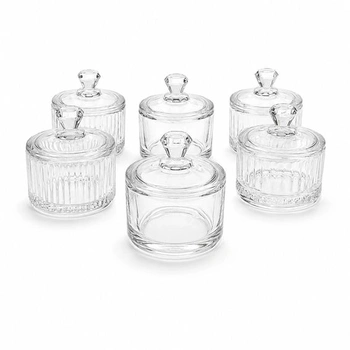 Sada 6 dekoratívnych dóz s viečkami, 90 ml, nádoby na…