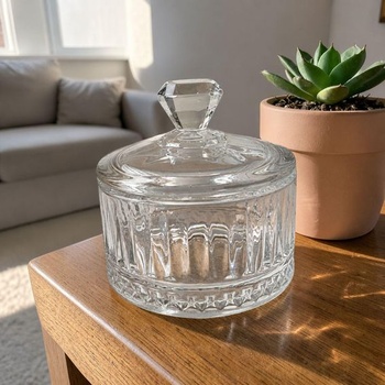 Sada 6 dekoratívnych dóz s viečkami, 90 ml, nádoby na cukrovinky, cukríky, na svadbu, krstiny,
