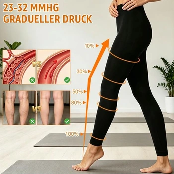 Kompresní punčocháče 23-32 mmHg pro ženy, třída 2, kompresní legíny pro ženy a muže, neprůhledné