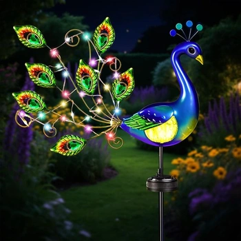Solární lampa na zahradu IWTBNOA páv