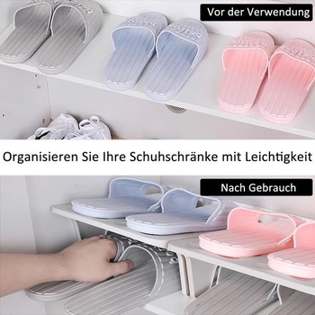 Organizér na topánky, 4dielny stohovateľný organizér na topánky, protišmykový organizér na topánky,