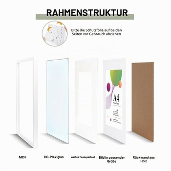 Rám Scholar Tree A4 - 1 balenie, biely fotorámik so stojanom, stôl alebo nástenný držiak, 53,3 x 29,7