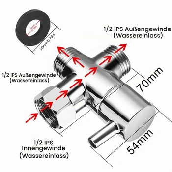 3cestný přepínací ventil 1/2 palce, přepínací ventil sprcha G 1/2