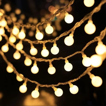 Batériový reťazec svetiel, 1,5 m 10 LED guľových svetiel,…