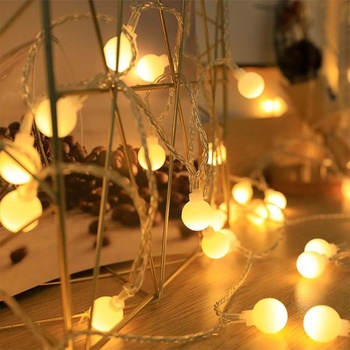 Batériový reťazec svetiel, 1,5 m 10 LED guľových svetiel, teplá biela, vhodné pre vnútorné aj vonkajšie