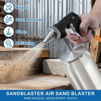 Pneumatická pískovací pistole, 6,2 baru, hliníková nádoba 1000 ml – pískovací zařízení Sandblaster