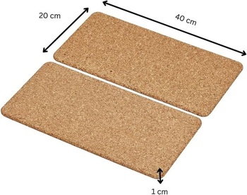 Tala FSC Mix 2 obdĺžnikové stojany na hrnce z prírodného korku 40x20x1cm