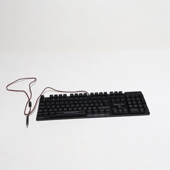 Herná klávesnica s QWERTZ rozložením, RGB podsvietením, USB káblová klávesnica s numerickou
