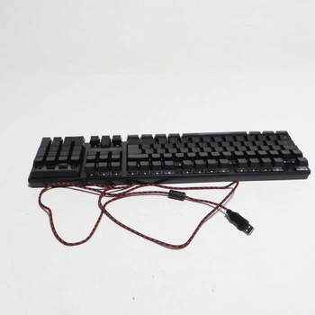Herná klávesnica s QWERTZ rozložením, RGB podsvietením, USB káblová klávesnica s numerickou