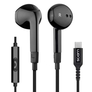 Slúchadlá LUDOS FEROX USB-C, 5-ročná záruka, Slúchadlá do uší s káblom, Čierna, USB-C