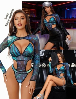 Avidlove Rave Outfits pre ženy Sexy telová spodná bielizeň Set spodnej bielizne Body L CX182