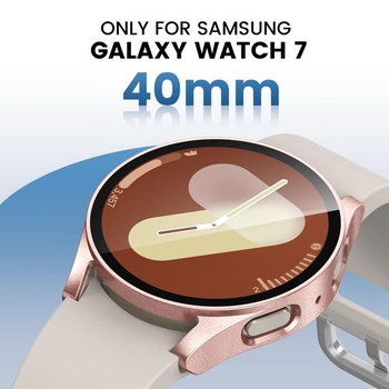 Púzdro Neitra 4 kusy pre Samsung Galaxy Watch 7 40mm ochranné s HD sklom číre + ružovo-zlaté +