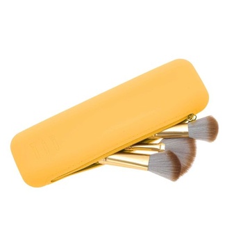 Držiak na štetce na make-up, žltý, 1 ks. Silikónový, na…