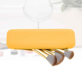 Držiak na štetce na make-up, žltý, 1 ks. Silikónový, na použitie na cestách
