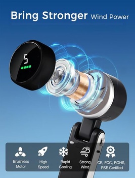 MERTTURM 3 v 1 mini ventilátor, ruční turbo ventilátor (12 hodin v pohotovostním režimu), malý a