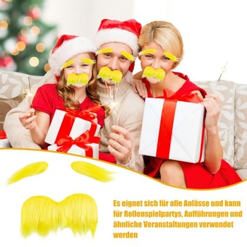 Sada 2 kusov fúzov a obočia Aohcae, fúzy a obočie Lorax s kefou na fúzy, fúzy Lorax pre cosplay