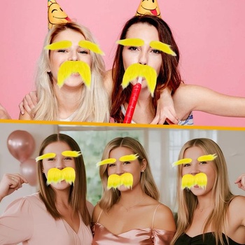 Sada 2 kusov fúzov a obočia Aohcae, fúzy a obočie Lorax s kefou na fúzy, fúzy Lorax pre cosplay