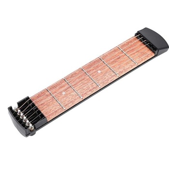 Vrecková gitara Tbest, mini 6 podvalov, čierna, mahagón, pre tréning prstov, náhradné klávesy pre