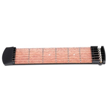 Vrecková gitara Tbest, mini 6 podvalov, čierna, mahagón, pre tréning prstov, náhradné klávesy pre