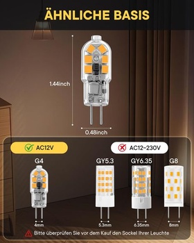 LED žárovka G4 2W nahrazuje 20W halogenovou žárovku, AC/DC 12V-24V nízké napětí, MR11 dvoukolíková