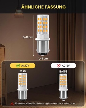 B15D LED žárovky AC/DC 12V-24V nízké napětí 1157 dvojitý kontakt bajonet, 3W (ekvivalent 30W) - pro