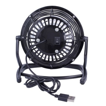 REY Mini USB ventilátor na notebook, stolný, tichý, otočný, čierny