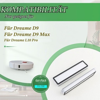 6 HEPA filtrov pre náhradné diely s HEPA filtrom pre vysávače Dreame D9/D9 Max/D9 Pro/L10 Pro/D10s Pro