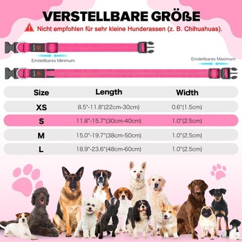 Weesiber svietiaci obojok pre psov, dobíjací USB obojok s 3 svetelnými režimami, nastaviteľný obojok,